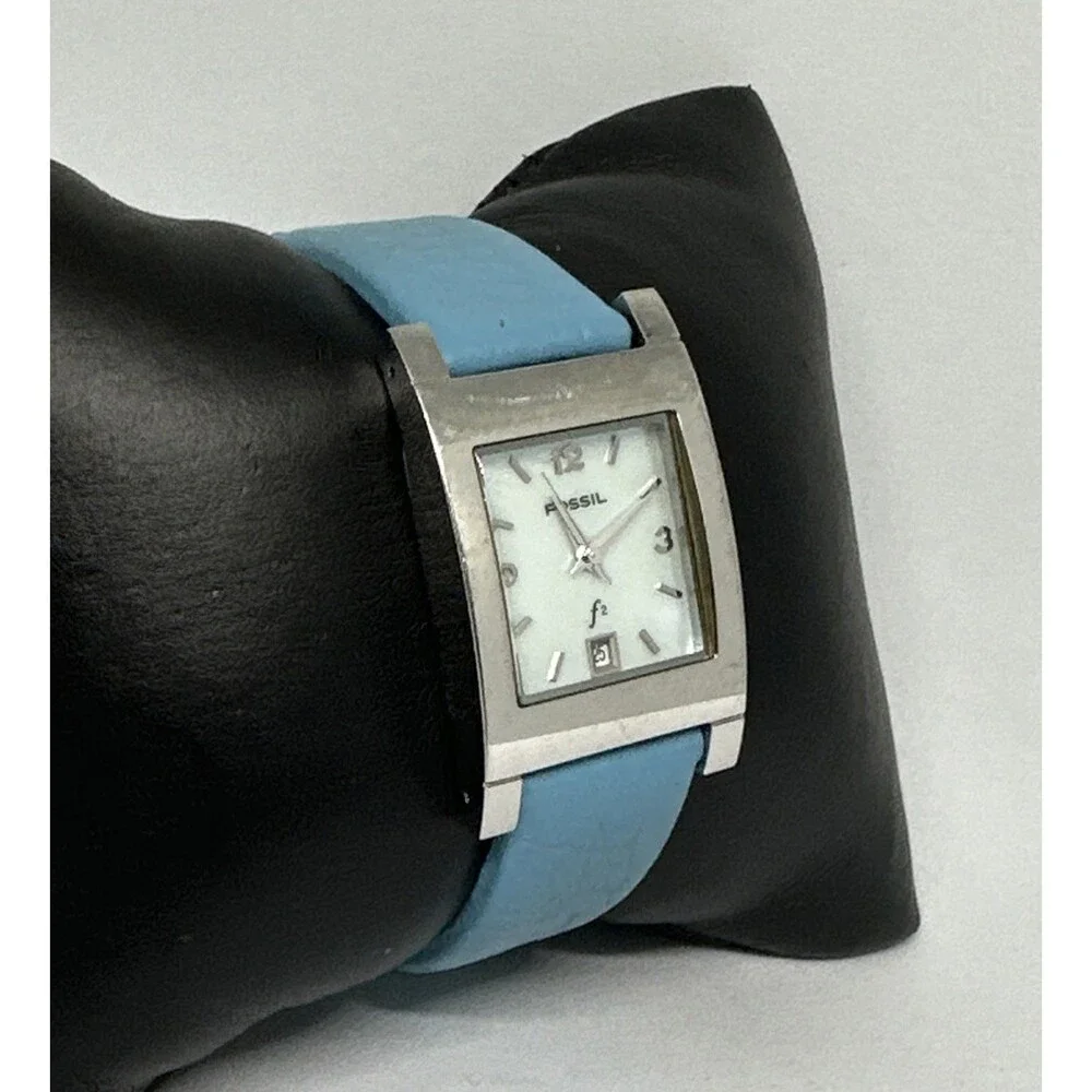 Fossil ES9756 Women's Blue Leather Straps Analog Dial Quartz Wristwatch HME742